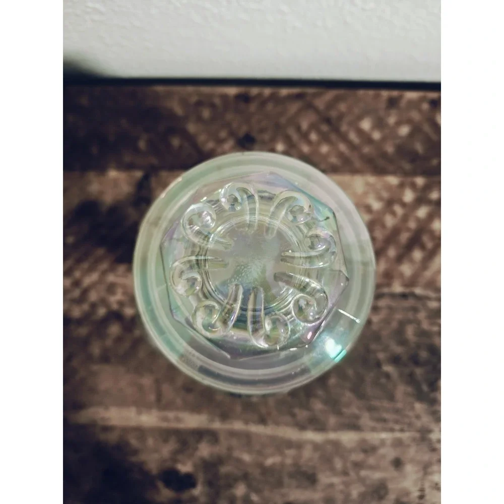 Vintage L.E. Smith Imperial Atterbury Scroll Clear Glass Canister Jar